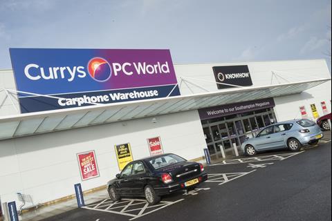 The Currys PC World Carphone Warehouse megastore in Southampton
